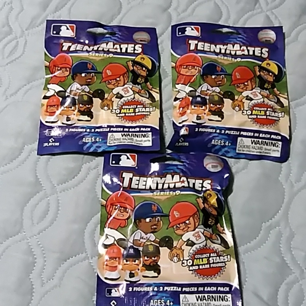 3 packages of MLB Teeny Mates Series 9